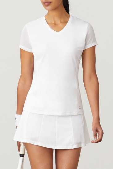 Fila Femme Blanc Line Mesh Slv Top 100 Blanche Fila France YKB-482176